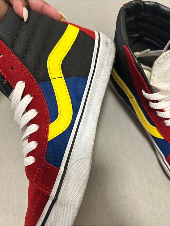 Vans Other - Vans Men’s High-Top Sneakers - Red, Blue & Yellow